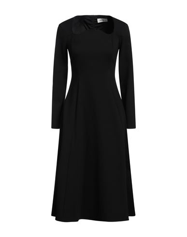 Meimeij Woman Midi Dress Black Size 4 Viscose, Polyamide, Elastane, Acetate In Black