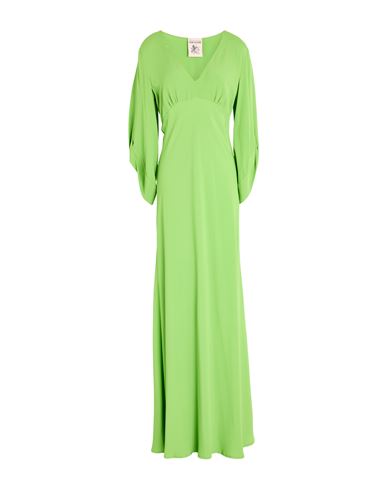Semicouture Woman Maxi Dress Light Green Size 8 Acetate, Silk In Green