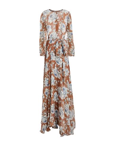 GIADA CURTI RESORT GIADA CURTI RESORT WOMAN MAXI DRESS CAMEL SIZE 14 POLYESTER 