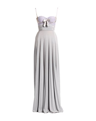 Elisabetta Franchi Red Carpet Woman Maxi Dress Light Grey Size 8 Viscose, Polyester, Polyamide, Elas