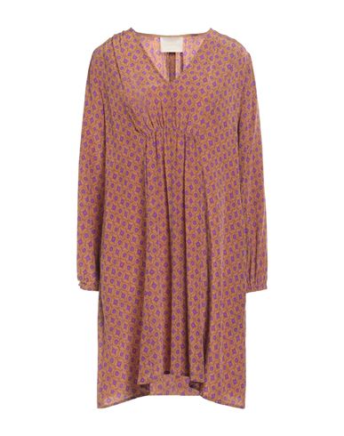 Momoní Woman Mini Dress Khaki Size 6 Silk In Pink