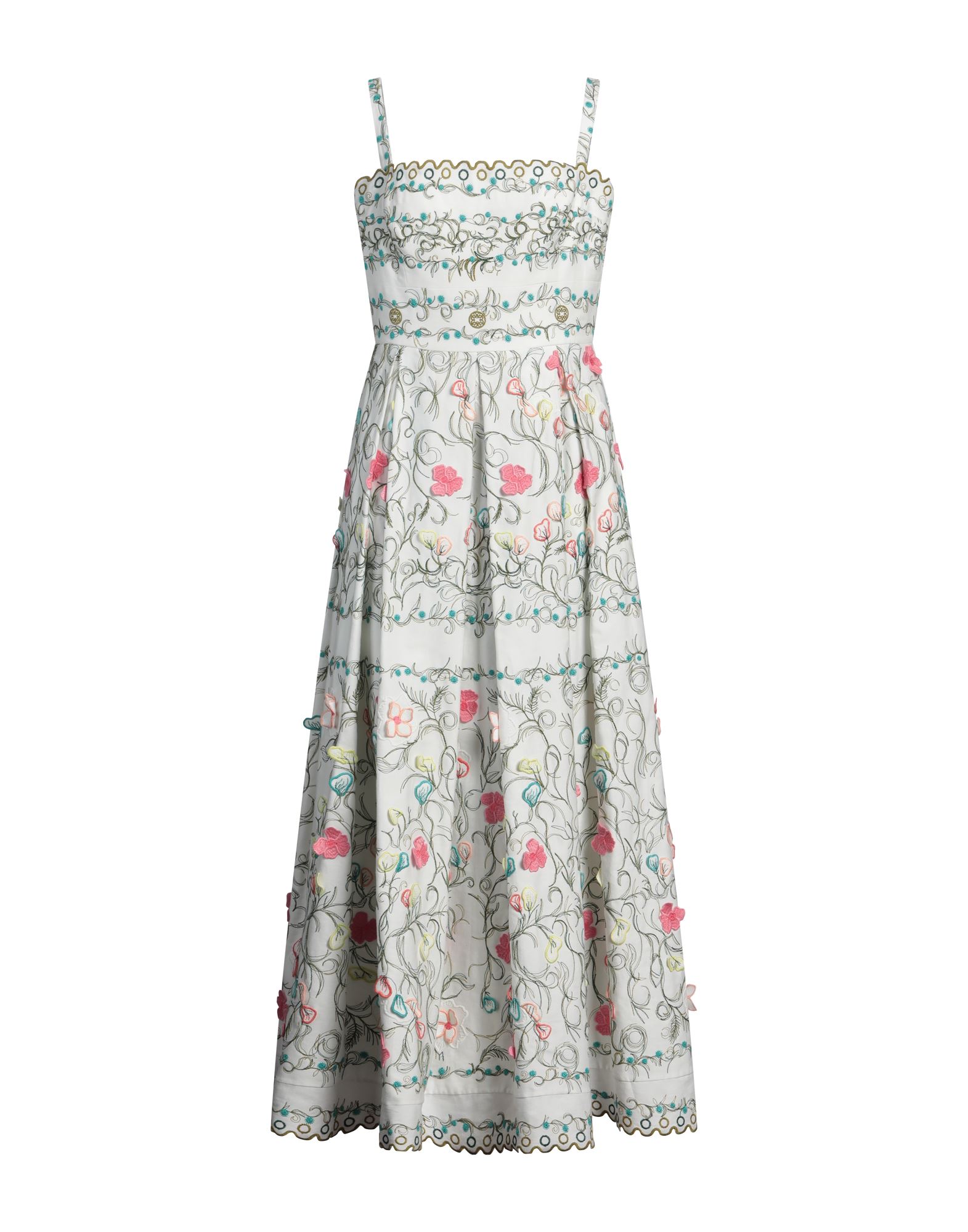 《セール開催中》ELIE SAAB レディース マキシ丈ドレス ホワイト 42 コットン 70% / ポリエステル 30%