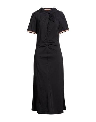 Wales Bonner Woman Maxi Dress Black Size L Organic Cotton, Cotton, Elastane