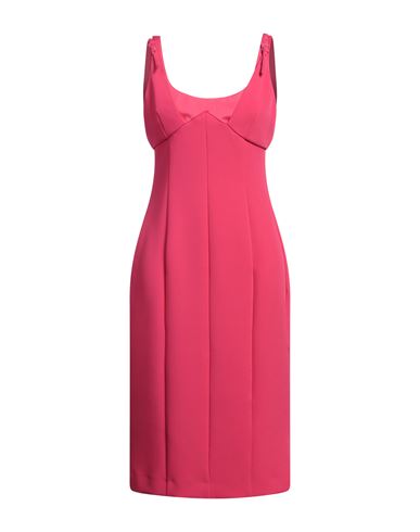 Shop Versace Jeans Couture Woman Midi Dress Fuchsia Size 8 Polyester, Elastane In Pink