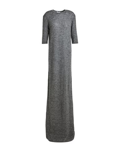 Saint Laurent Woman Maxi Dress Grey Size L Alpaca Wool, Polyamide In Grey