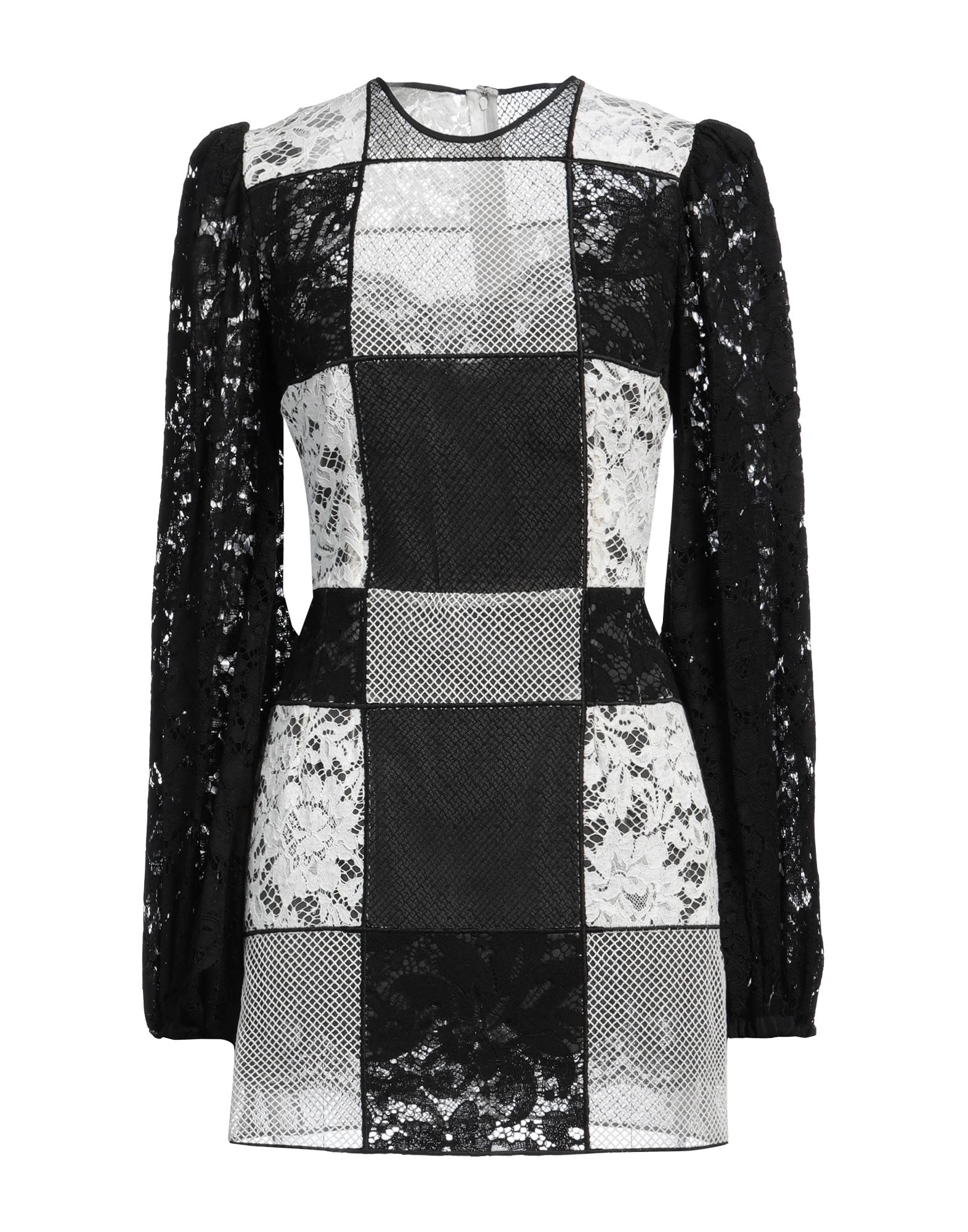 《セール開催中》DOLCE & GABBANA レディース ミニ丈ドレス ブラック 50 コットン 43% / ナイロン 32% / レーヨン 22% / ポリエステル 3%