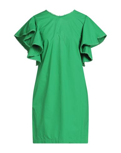Suoli Woman Mini Dress Green Size 10 Cotton