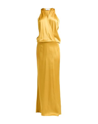 Blumarine Woman Maxi Dress Mustard Size 6 Acetate, Viscose, Elastane In Yellow