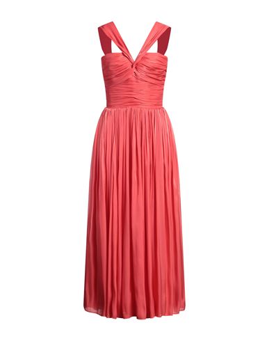 Shop Costarellos Woman Maxi Dress Coral Size 4 Polyester, Pes - Polyethersulfone In Red