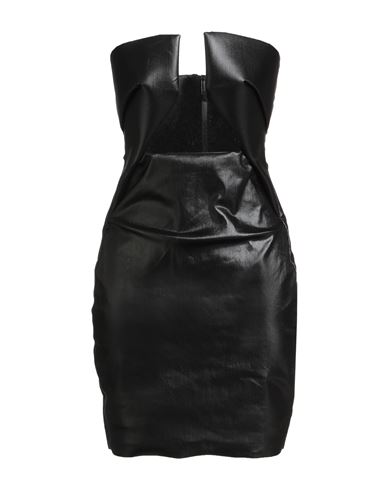 Rick Owens Woman Mini Dress Black Size 10 Cotton, Elastomultiester, Rubber