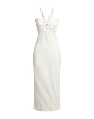 La Semaine Paris Woman Maxi Dress White Size 8 Viscose, Polyester, Elastane In White