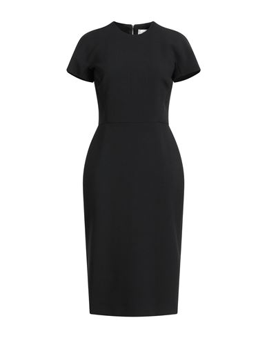 Victoria Beckham Woman Midi Dress Black Size 6 Polyester, Virgin Wool, Polyamide, Elastane