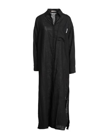Hinnominate Woman Maxi Dress Black Size L Linen, Viscose In Black