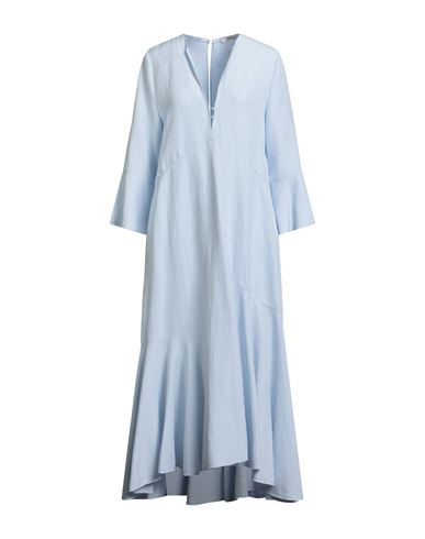 Dorothee Schumacher Woman Maxi Dress Sky Blue Size 4 Polyester, Linen In Blue