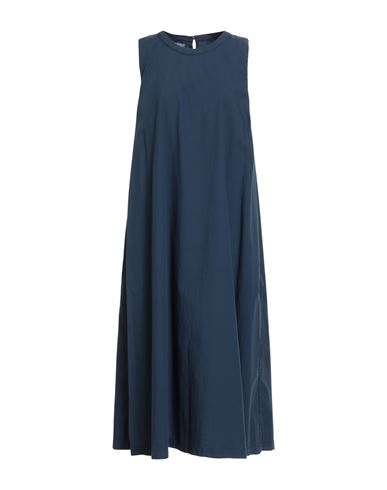 Alessia Santi Woman Midi Dress Navy Size 6 Cotton In Blue