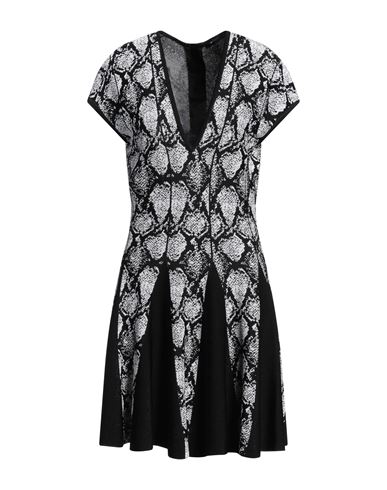 Balmain Short-sleeve Python Jacquard-knit Skater Dress In Black