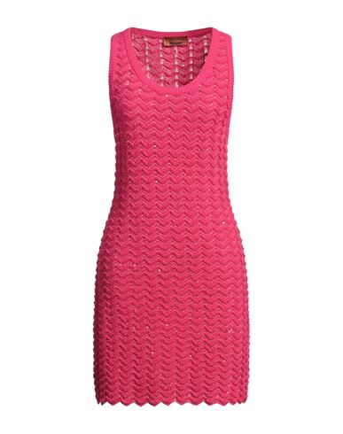 Missoni Woman Mini Dress Fuchsia Size 12 Viscose, Polyester, Polyamide In Pink