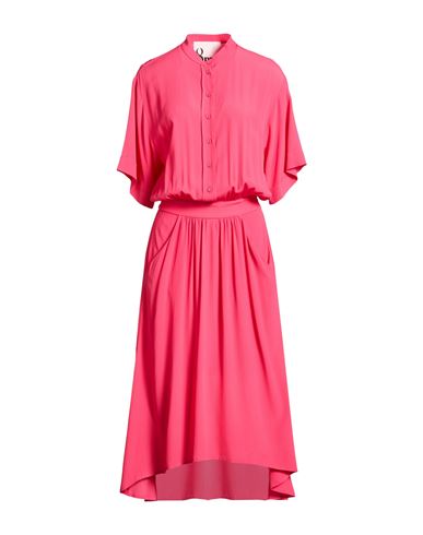 8pm Woman Maxi Dress Magenta Size M Acetate, Silk In Pink