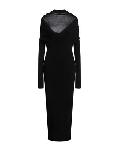 Jacquemus Woman Maxi Dress Black Size 6 Virgin Wool, Polyamide, Elastane In Black