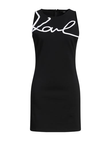 KARL LAGERFELD KARL LAGERFELD WOMAN MINI DRESS BLACK SIZE S COTTON, MODAL, ELASTANE 