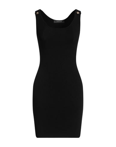 Versace Woman Mini Dress Black Size 8 Viscose, Polyester In Black