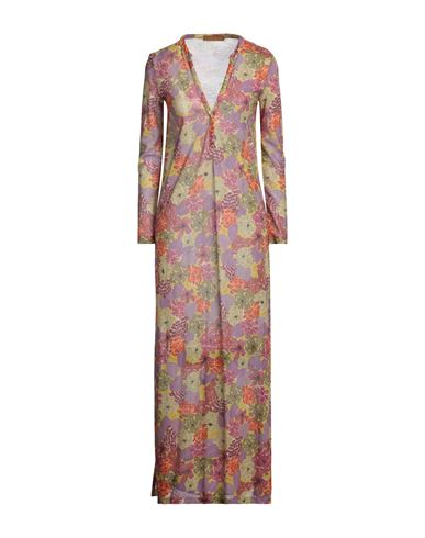 Siyu Woman Maxi Dress Purple Size 4 Viscose, Polyester, Polyamide In Purple