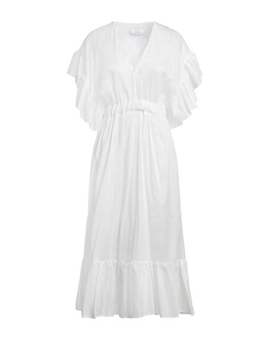 Kaos Woman Midi Dress White Size 6 Cotton In White