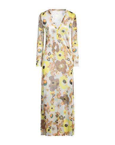 Siyu Woman Maxi Dress Yellow Size 6 Viscose, Polyester, Polyamide