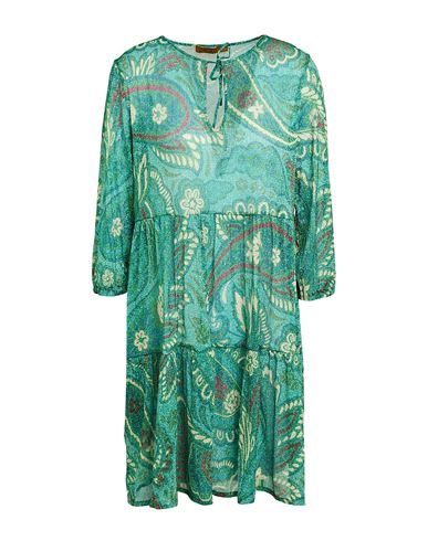 Siyu Woman Mini Dress Green Size 8 Polyester, Polyamide In Green