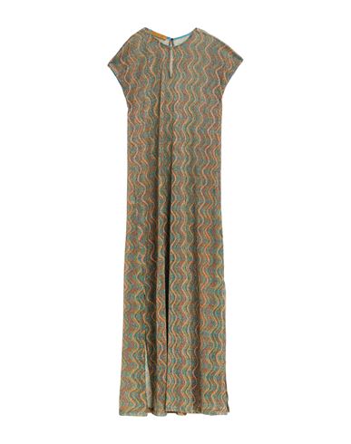 Siyu Woman Maxi Dress Orange Size 8 Polyester, Metallic Fiber In Orange