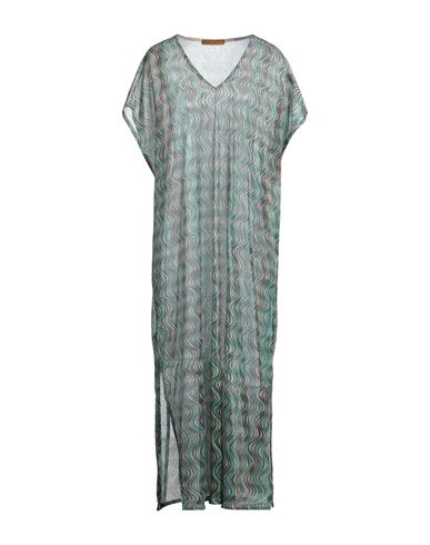Siyu Woman Maxi Dress Green Size 6 Polyester, Metallic Fiber