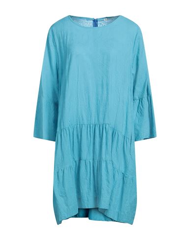 Robert Friedman Woman Mini Dress Turquoise Size Xxl Cotton In Blue