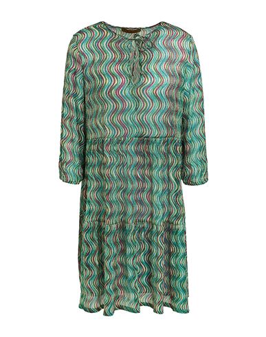 Siyu Woman Mini Dress Green Size 6 Polyester, Metallic Fiber In Green