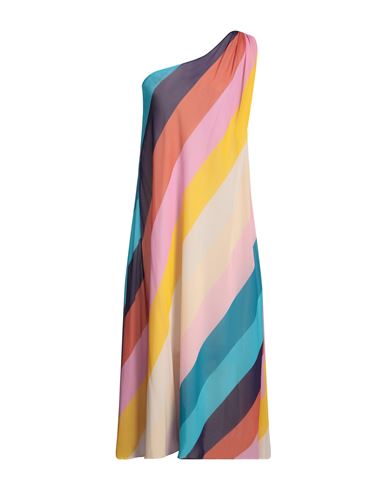 Siyu Woman Midi Dress Azure Size 4 Silk, Elastane In Blue