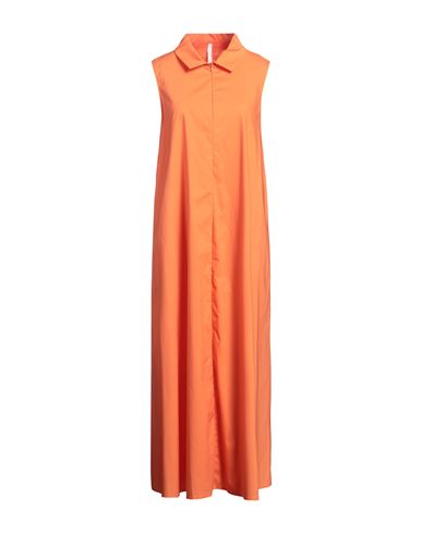 IMPERIAL IMPERIAL WOMAN MAXI DRESS ORANGE SIZE L COTTON 