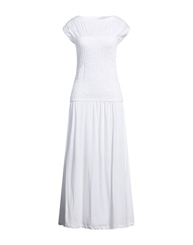 Alpha Studio Woman Maxi Dress White Size 6 Cotton, Elastane In White
