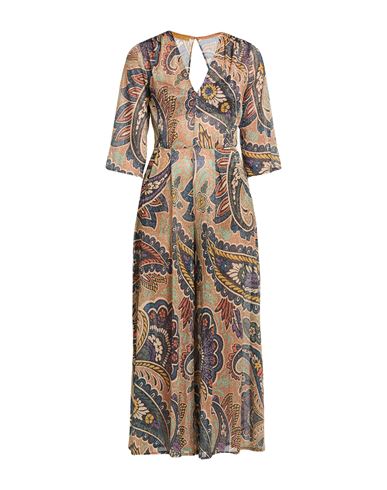 Siyu Woman Jumpsuit Camel Size 8 Polyester, Metallic Fiber In Beige