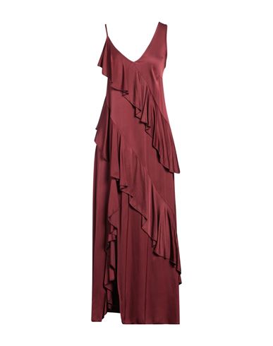 Kaos Jeans Woman Maxi Dress Burgundy Size 8 Viscose In Red