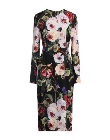Dolce & Gabbana Dolce&gabbana Rose Print Sheath Dress In Silk In Multi