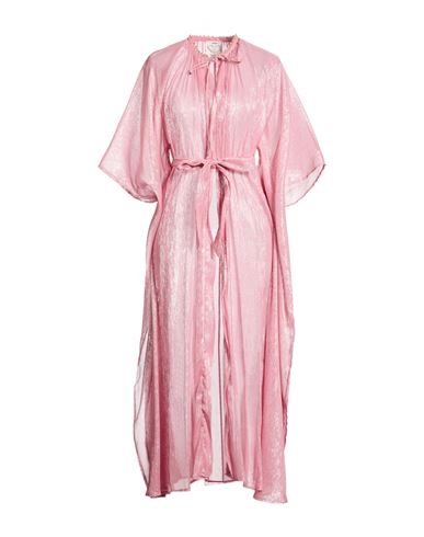 Forte Forte Forte_forte Woman Overcoat & Trench Coat Pink Size Onesize Silk, Metallic Polyester