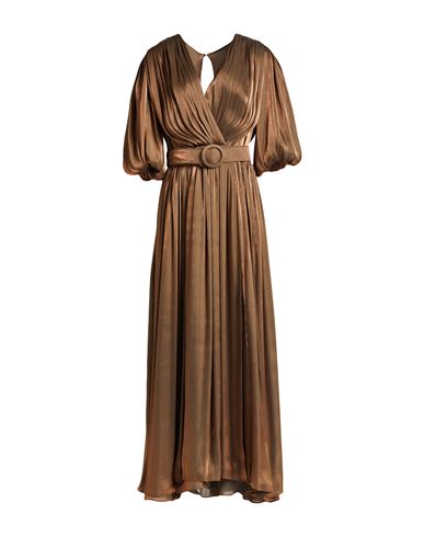 Costarellos Woman Maxi Dress Bronze Size 10 Pes, Polyamide In Yellow