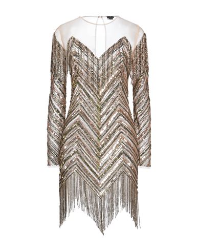 Elisabetta Franchi Woman Mini Dress Brown Size 6 Polyamide, Glass, Plastic In Brown