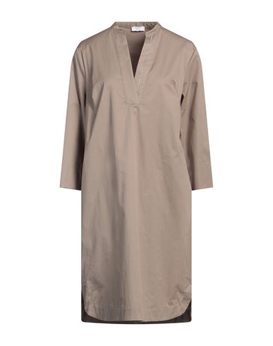 PESERICO PESERICO WOMAN MIDI DRESS KHAKI SIZE 12 COTTON, ELASTANE 