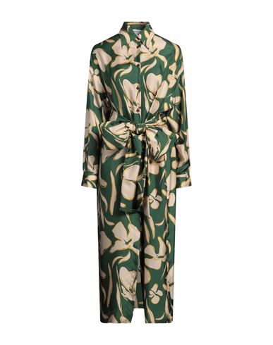 RAQUEL DINIZ RAQUEL DINIZ WOMAN MAXI DRESS GREEN SIZE 4 SILK 