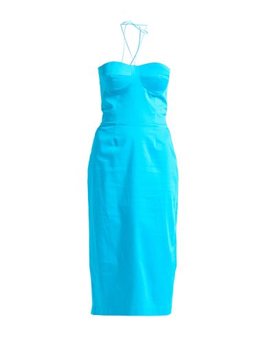 Jijil Woman Midi Dress Azure Size 10 Cotton, Elastane