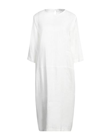 Liviana Conti Woman Midi Dress White Size 8 Linen In White