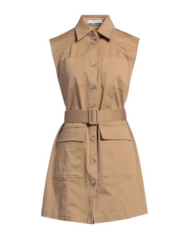 Caractere Caractère Woman Mini Dress Camel Size 8 Cotton, Elastane In Brown