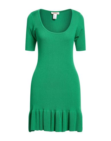 Kontatto Woman Mini Dress Green Size Onesize Viscose, Acrylic, Elastane