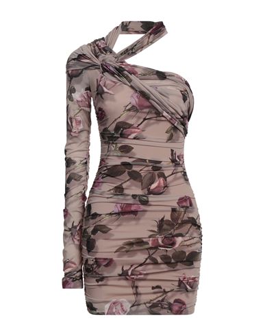 Blumarine Woman Mini Dress Taupe Size 6 Polyamide, Elastane In Gray