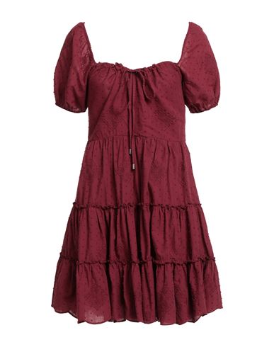 Rebel Queen By Liu •jo Woman Mini Dress Burgundy Size S Cotton